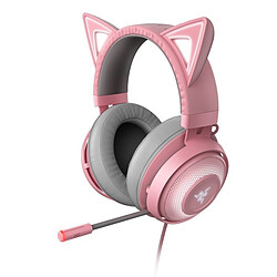 Razer Kraken Kitty - Quartz Casque gamer - Son surround THX Spatial Audio - Compatible PC - Connexion filaire USB - Rétro-éclairage RGB - Rose