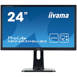 iiyama 24'' LED XB2483HSU-B3 Ecran PC Bureautique - 1920x1080 - Dalle VA - 4 ms - 75 Hz - Flicker Free - HDMI/VGA/DisplayPort