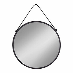 House Nordic Miroir TRAPANI - Cadre en Acier Noir Et Sangle d60 cm