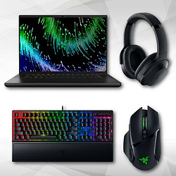 Blade 16 - RZ09-0483SFJ3-R3F1 - Noir + BlackWidow V3 Tenkeyless RZ03-03540500-R3F1 - Mécanique + Casque Razer Barracuda Pro + Basilisk v3 Pro 16'' Dual UHD+FHD+ Mini-LED 240Hz - NVIDIA GeForce RTX 4070 TGP jusqu'à 140W - Intel Core i9-13950HX - SSD 1 To - RAM 32 Go - Windows 11 + Clavier gamer - Touche mécanique - Switches Razer Green - Rétro-éclairage RGB - AZERTY +  + Razer Basilisk v3 Pro