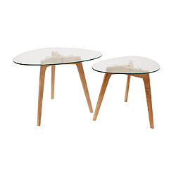 3S. x Home Tables Gigognes Verre Chêne BELEI