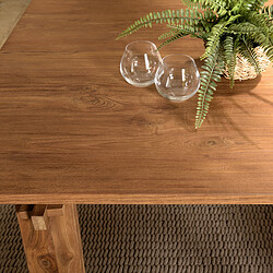 MACABANE Table à manger rectangulaire 220x90cm en bois de teck recyclé  pas cher