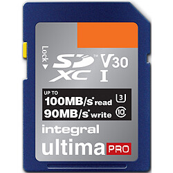 Integral Ultima Pro - 128 Go Carte mémoire SDXC - CL10 UHS1 U3 V30 - 100 mo/s