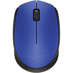 Logitech M171 Bleue - Sans fil Souris bureautique - Connexion sans fil 2,4 GHz avec récepteur USB - Droitier / Gaucher- 3 boutons - Bleue