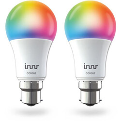 INNR Ampoule connectée  B22 - ZigBee 3.0  - Pack de 2 ampoules Multicolor + Blanc réglable - 1800K a 5600K Intensité réglable. 