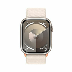Apple Watch Series 9 GPS 45 mm Boîtier en aluminium Stellaire avec boucle Sport Stellaire