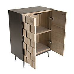 MACABANE Buffet 2 portes Sapin et pieds métal CARLA pas cher