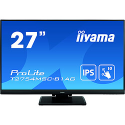 Avis Ecran IIYAMA 27" Tactile PCAP dalle IPS 10 points 4ms 1920x1080 VGA HDMI HPs2x2W 300cd/m² USB 3.0-Hub verre avec revêtement AG cadre ultra fin / T2754MSC-B1AG