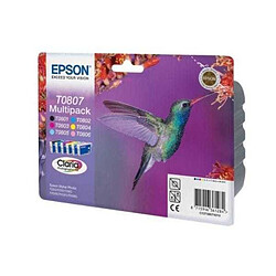 Multipack cartouches d'encre EPSON T0807 (N/C/M/J/MC/CC) série Colibri