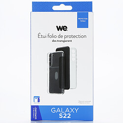 Acheter WE Etui folio DOS TRANSPARENT SAMSUNG GALAXY S22: Rabat noir - dos transparent - léger - ultra-fin – accès caméra - porte-carte