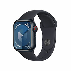 Apple Watch Series 9 GPS + Cellular 41 mm avec boîtier en aluminium minuit et bracelet sport minuit S/M