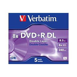 DVD vierge VERBATIM DVD+R Double 8.5GO 5PK Double layer 8x