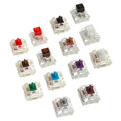 Glorious PC Gaming Race Pack d'échantillons de switchs Gateron et Kailh Switchs = commutateur - Contient : 6 switchs Gateron de chaque couleurs et 8 switchs Kailh de chaque couleurs ainsi que plusieurs O-Rings 40A minces et 40A épais