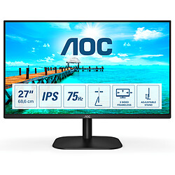 AOC 27" WLED 27B2DA Ecran PC bureautique - Full HD 1920x1080 - 4ms - 75Hz - Dalle IPS - VGA/Dvi/HDMI