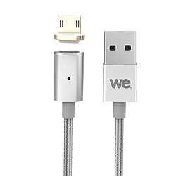 Câble USB 2.0/Micro USB magnétique - 1,2m - Argent Câble Micro USB et tréssé - Embouts magnétiques - Charge et synchronisation - Indicateur de charge