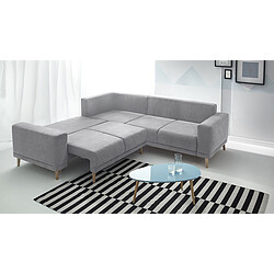 Avis Bobochic LUNA - 6 places - Canapé d'angle panoramique avec pouf - Convertible - Gris Clair