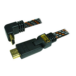 Heden Câble HDMI 1.4 - 3M - plat tissé - plaqué OR