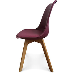 Avis OPJET Chaise Design Style Scandinave Bordeaux Wine ESBEN