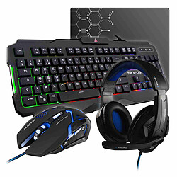 Pack Complet Combo Argon The G-Lab  Pack Clavier rétroéclairé, Souris rétroéclairé,  Casque Micro Gamer et Tapis de souris