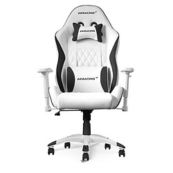 AKRacing CALIFORNIA LAGUNA Siège gamer - Similicuir - Blanc - Accourdoirs 3D ajustables - Charge maximale 150kg