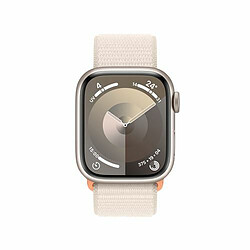 Apple Watch Series 9 GPS 41 mm Boîtier en aluminium Stellaire avec boucle Sport Stellaire