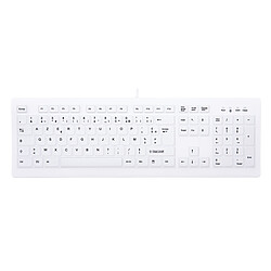 Avis Cherry AK-C8100F-UVS-W/FR Clavier filaire format standard étanche IP68 USB blanc