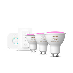 Philips Hue Lot de 3 ampoules connectées GU10 - White & Color Ambiance