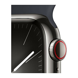 Avis Apple Watch Series 9 GPS + Cellular, boîtier en acier inoxydable graphite de 41 mm, bracelet sport minuit M/L