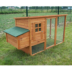 HABRITA FERNIE 150 - Poulailler standard - 1,50 m² - 3/4 Poules Dim : L 200 x l 75 x H 103 cm - Bois FSC.