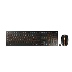 Cherry DW 9000 SLIM - Pack Clavier + Souris 6 boutons et molette - Batteries au Lithium regarcheables - Bluetooth ou Radio - Noir Clavier et souris bureautique - Mécanisme ciseaux - Bluetooth ou Radio - Noir