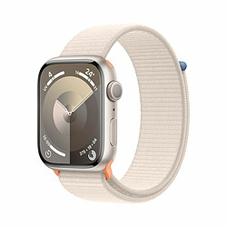 Apple Watch Series 9 GPS 45 mm Boîtier en aluminium Stellaire avec boucle Sport Stellaire