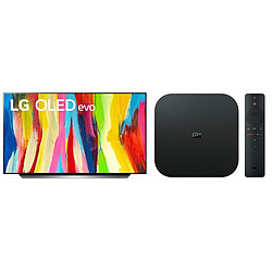 LG TV OLED 55" 139 cm - OLED55C2 - 2022 + Mi Box TV S - Passerelle multimédia 4K Android TV