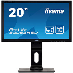 iiyama 20'' LED B2083HSD-B1 Ecran PC Bureautique - 1600x900 - Dalle TN - 5 ms - 75 Hz - Flicker Free - DVI/VGA