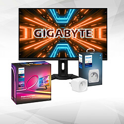 Pack Gaming immersif - Moniteur Gigabyte 32" (LED M32U) + Pack Lightstrip PC Philips Hue 32/34" (prise connectée Hue inclus)