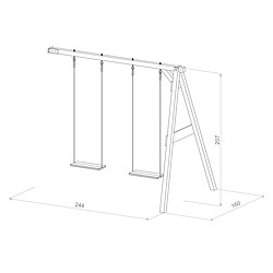 Axi Portique Balançoire en Bois 2 agrès Wall mount Blanc/marron pas cher