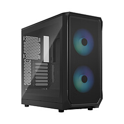 Fractal Design Focus 2 RGB TG (Noir) Boîtier Moyen Tour Noir avec Fenêtre en Verre Trempé et Rétroéclairage RGB