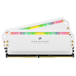 Corsair Dominator Platinum - 2 x 8 Go - DDR4 3200 MHz - RGB - Blanc 16 Go de mémoire PC - 2 barrettes de RAM DDR4 PC4-25600 - CAS 16 - RGB