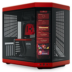 Hyte Y70 Touch - ATX - Noir/Rouge - Avec fenêtre Boitier PC ATX - Avec fenêtre - Avec écran d'affichage - Ventilateurs inclus - Sans alimentation