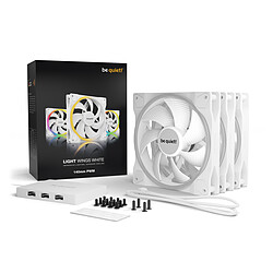 be quiet! LIGHT WINGS White - Triple-Pack 140mm ARGB/PWM - BLANC  pas cher