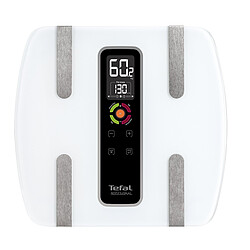 Tefal Pèse-personne Bodysignal Glass 3 BM7100S6 Pèse-personne - Impédancemètre - 4 mémoires - Blanc nacré