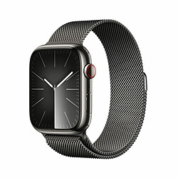 Apple Watch Series 9 GPS + Cellular, boîtier en acier inoxydable graphite de 45 mm avec bracelet Milanais graphite