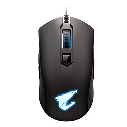 AORUS M4 - RGB Souris Gamer - Connexion filaire - Capteur optique Pixart 3988 - De 50 à 6 400 DPI - 6 boutons - Droitier et gaucher - Noire