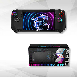 Console portable MSi Claw A1M-042FR - 512 Go - Noir  + MSI Claw - Gift Pack Ecran 7'' Full HD 120Hz - Intel Arc Graphics - Intel Core Ultra 5 135H - SSD 512 Go - RAM 16 Go (2x8 Go) LPDDR5 6400Mhz - Bluetooth -  Windows 11 + Pack étui - porte-clés - Dragonne - protecteur d'écran en verre trempé 