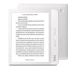 Kobo Liseuse numérique Libra H2O - 7'' - Blanc Liseuse numérique 7'' - Comfortlight PRO - Etanche - E Ink Carta HD 300ppp