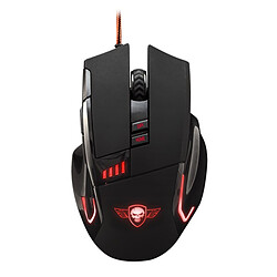 Spirit of Gamer PRO-M5 Souris gamer - Filaire - Rétro-éclairage rouge - Capteur optique SUNPLUS - 3200 DPI - 8 boutons - Droitier - Noire