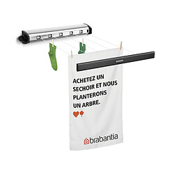 Brabantia Enrouleur de Cordes à Linge, 22m - Matt Steel Action souple - Système de blocage automatique - Facile à fixer 