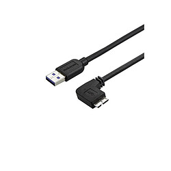 StarTech.com Câble Micro USB 3.0 slim - USB-A vers Micro-B à angle droit de 2 m - M/M Câble Micro USB 3.0 slim - USB-A vers Micro-B à angle droit de 2 m - M/M - Noir -5 Gb/s