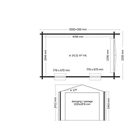 Gardenas ASKIM 28 - Garage en épicéa - 18,39m²