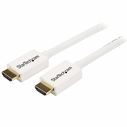 StarTech.com Câble HDMI haute vitesse Ultra HD 4k de 5m - Cordon HDMI CL3 pour installation murale - M/M - Blanc Câble HDMI haute vitesse Ultra HD 4k de 5m - Cordon HDMI CL3 pour installation murale - M/M - Blan