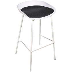 3S. x Home Tabouret de Bar Blanc avec Coussin HELLA